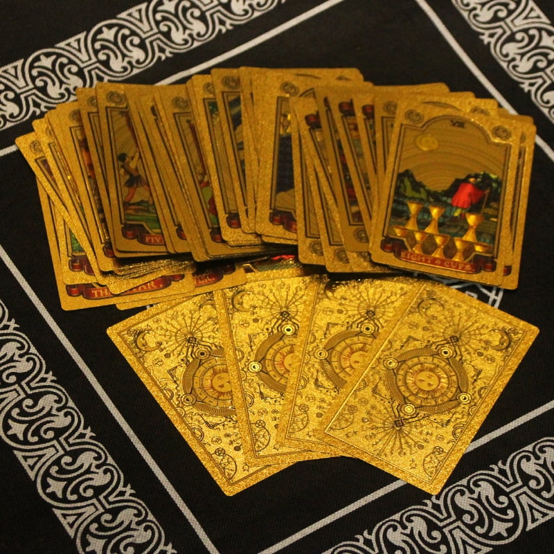 Gold Foil Tarot Card Full Set of Tarot Color Printing Tarot Card Plastic PVC Waterproof Tarot Card Description Desk Tour – buy at low prices in the Joom online store